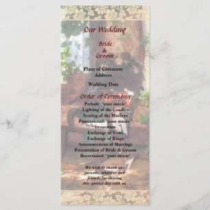 Programme Chaire Rocking dans Victorian Parlour Wedding Prog