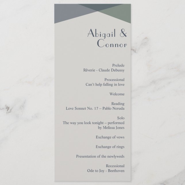 Programme Chic Abstrait géométrique Sage Marine Dusty Blue (Devant)