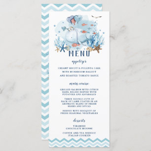 Programme Chic Baleine nautique Bleu Chevron Baby shower gar