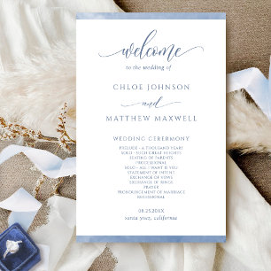 Programme Chic Dusty Blue Watercolor Cadre de mari