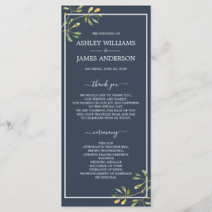 Programme Chic Eucalyptus Green Navy Mariage botanique bleu