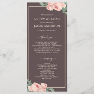 Programme Chic Floral Vintage Rose rose Bourgogne Mariage