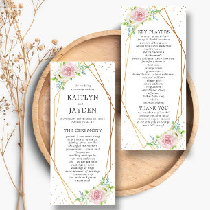 Programme Chic Géométrique Mariage floral à huile d'or
