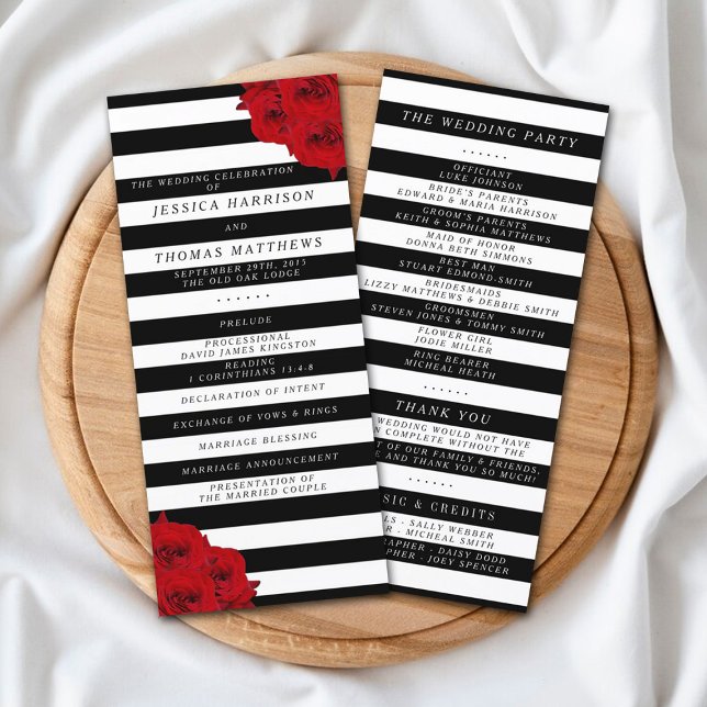 Programme Chic Moderne Luxe Mariage Collection - Roses rouge (Créateur téléchargé)