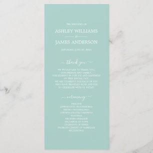 Programme Chic Script Pastel Bleu Simple Minimal Mariage