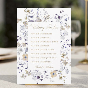 Programme Chronologie de mariage florale romantique violet o