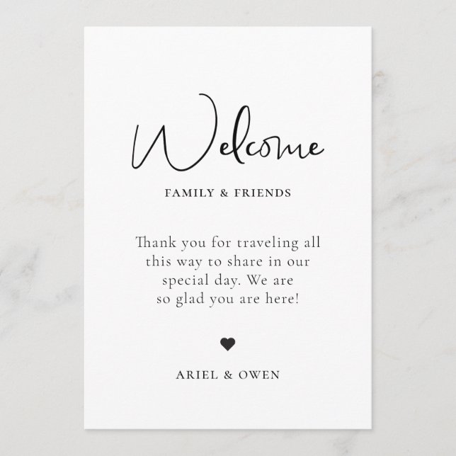 Programme Chronologie du week-end de bienvenue du mariage (Devant)