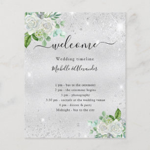 Programme chronologique mariage argent floral vert
