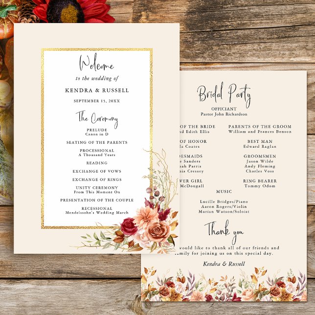 Programme Chute dorée Terracotta Floral (Créateur téléchargé)