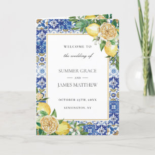 Programme Citron vert Floral Azur mosaïque Carreaux Mariage
