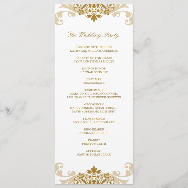 Programme Classic Gold Color Elegant Mariage de fer (Devant)