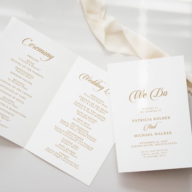 Programme Classique Blanc et Or We Do Pliée Mariage (Créateur téléchargé)