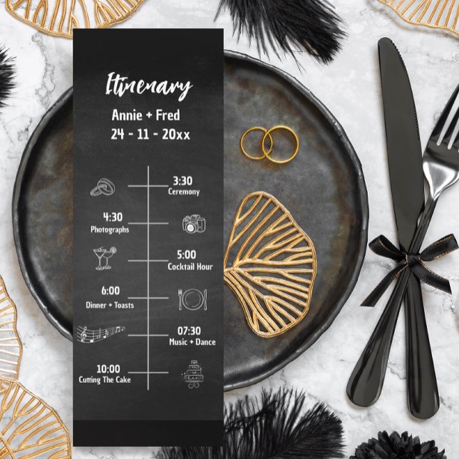 Programme classique de mariage de script Carte pla (Créateur téléchargé)