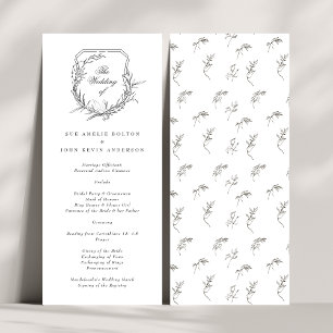 Programme classique monogrammed élégant la crête mariage