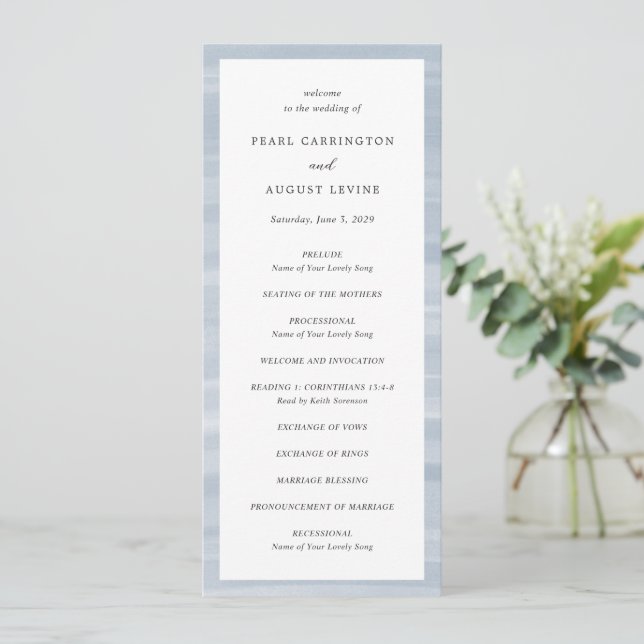 Programme Coastal Chic Muted Blue Mariage élégant (Debout devant)
