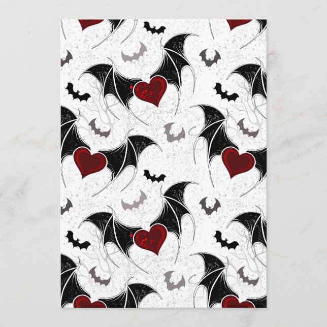 Programme Coeur d'Halloween avec ailes de chauve-souris noir (Devant)