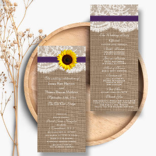 Programme Collection de Mariages de tournesol rustique - vio