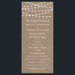 Programme Collection de Mariages Rustic Burlap<br><div class="desc">Simple mais élégant, les lampes à cordes de la collection rustique mariage burlap est un design étonnant avec de belles lumières à cordes blanches suspendues sur un arrière - plan effet burlap, qui est parfait pour toute célébration mariage rustique. Ces programmes peuvent être personnalisés pour votre occasion spéciale et rendraient...</div>