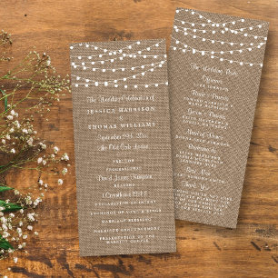 Programme Collection de Mariages Rustic Burlap