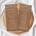 Programme Collection de Mariages Rustic Kraft<br><div class="desc">Simple mais élégant, les lampes à cordes de la collection rustique Kraft mariage est un design époustouflant avec de belles lumières à cordes blanches suspendues sur un arrière - plan à effet Kraft, qui est parfait pour toute célébration mariage rustique. Ces programmes peuvent être personnalisés pour votre occasion spéciale et...</div>