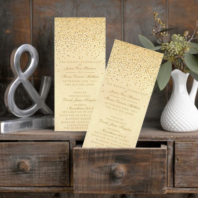 Programme Collection Vintage de Mariage Glam Gold Confetti (Créateur téléchargé)