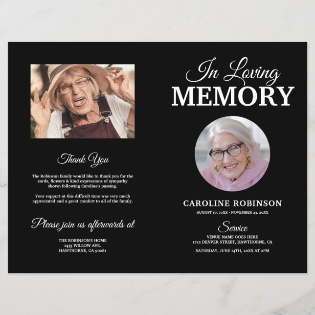 Programme commémoratif des funérailles budgétaires (Devant)