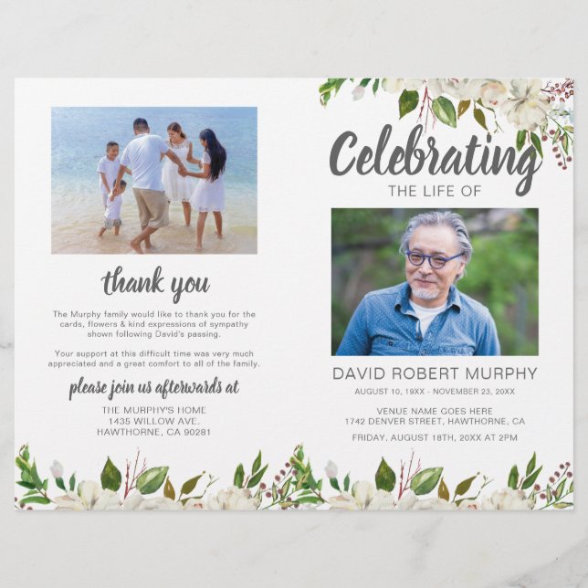 Programme commémoratif funéraire de l'ordre du ser (Devant)