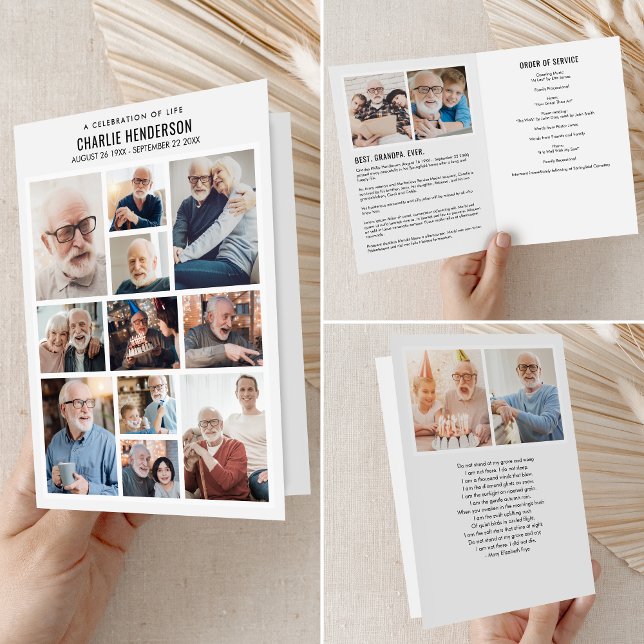 Programme commémoratif/funéraire moderne plié de 1 (Créateur téléchargé)