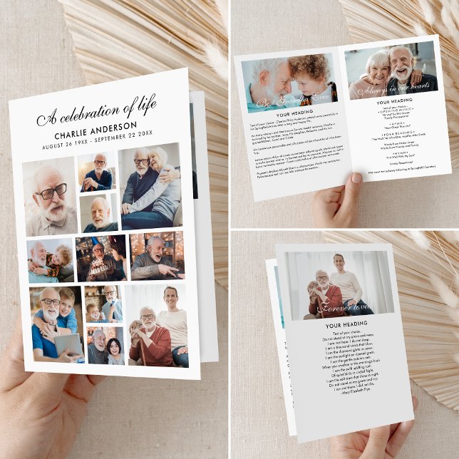 Programme commémoratif/funéraire moderne plié de 1 (Créateur téléchargé)