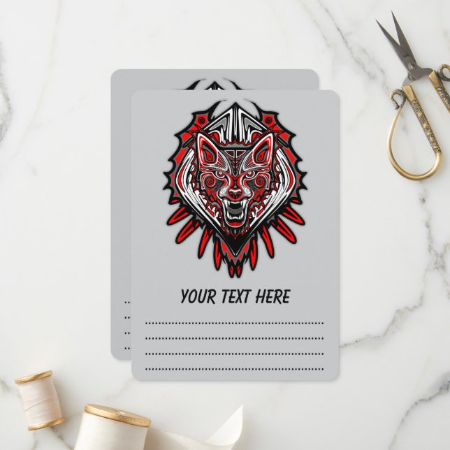 Programme Conception de totem tribal Haida Loup (Devant/Arrière en situation)