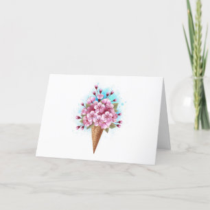 Programme Cône rose Sakura crème glacée gaufre