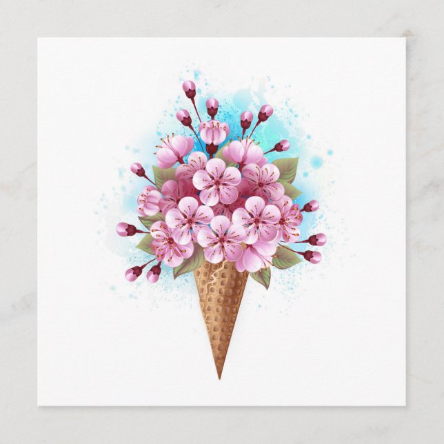 Programme Cône rose Sakura crème glacée gaufre (Devant)