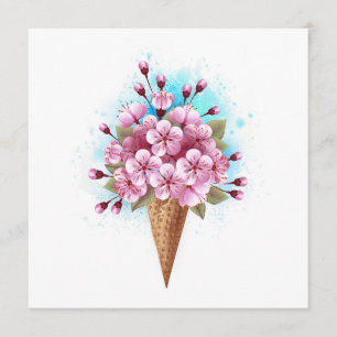 Programme Cône rose Sakura crème glacée gaufre