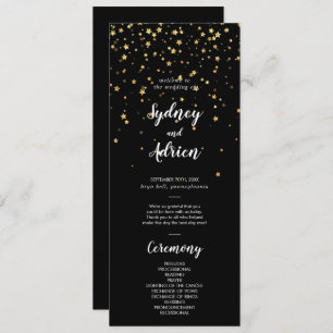Programme Confetti d'or   Black Wedding Program