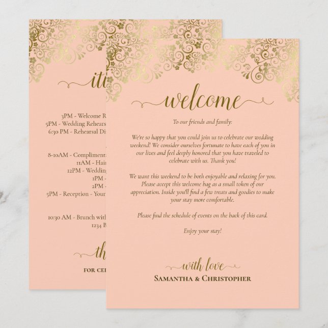Programme Corail Mariage Accueil & Itinéraire Péché & Or (Devant / Derrière)