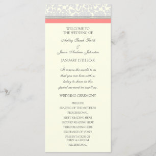 Programme Coral Grey Off White Mariage damassé
