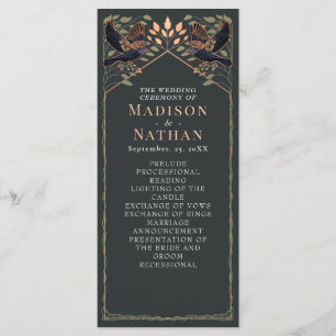 Programme Corbeau gothique enchanté Mariage floral Sage vert