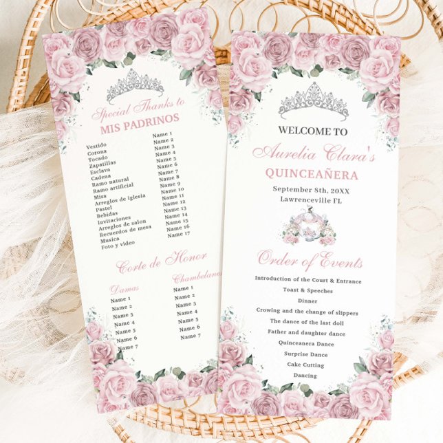 Programme Cortège Floral Rose Tendre de Quinceañera Commande (Créateur téléchargé)