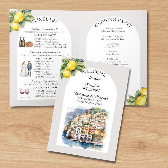 Programme Côte d'Amalfi Italie Aquarelle Destination Mariage (Créateur téléchargé)