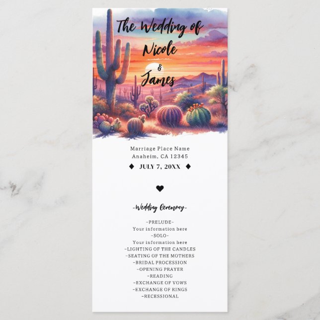 Programme Coucher de soleil dans le désert aquarelle program (Devant)