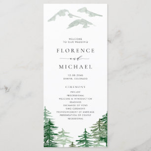 Programme Couleur d'eau romantique Mariage de bois