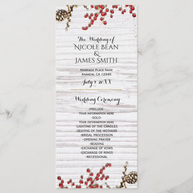 Programme Country Winter Holiday Berries & Pine Co (Devant)