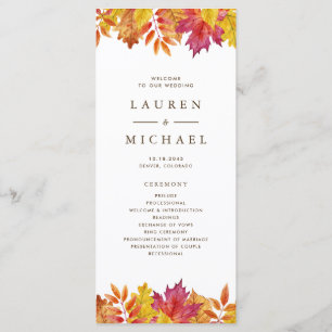 Programme Couronne de feuilles rustique tombant pour mariage