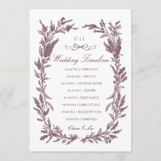 Programme Couronne de mariage champêtre de fleurs sauvages d