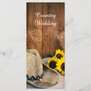 Programme Cowboy Casquette Sunflowers Grange Wood Wedding Pr
