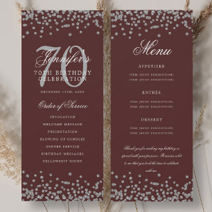 Programme d'anniversaire 70e Menu Merci U Argent B