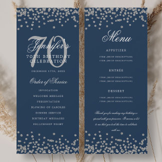 Programme d'anniversaire 70e Menu Merci U Silver N
