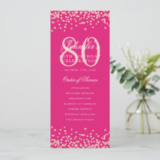 Programme d'anniversaire 80e Merci Rose Gold Hot R