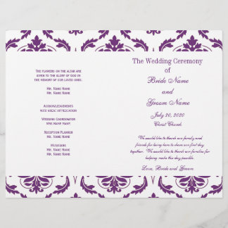 Programme Dark Purple Vintage Mariage damassé