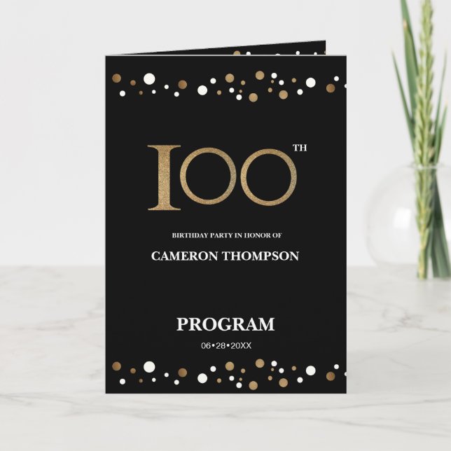Programme de 100e anniversaire Gold et Black confe (Devant)